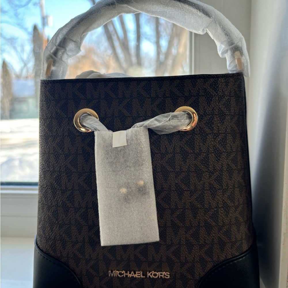 Michael Kors Brown and Black Bucket Bag